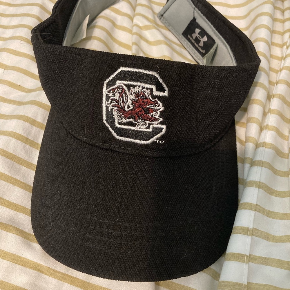 Under Armour Black Athletic Visor with Carolina Logo Patch